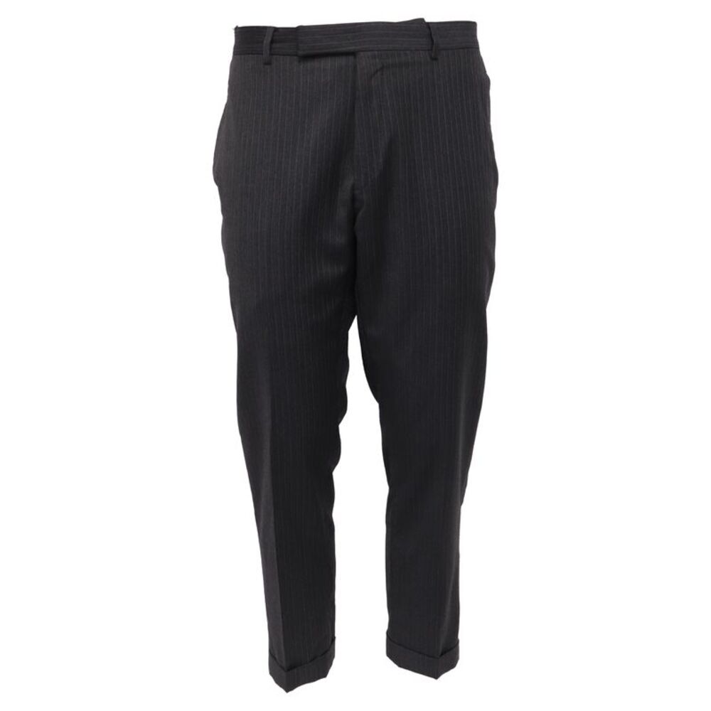Tom Ford Pinstripe Cropped Trousers in Black Wool